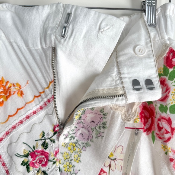 NWT Anthropologie Patchwork Embroidered Linen Wide-Leg Pants | Size S - Picture 11 of 15